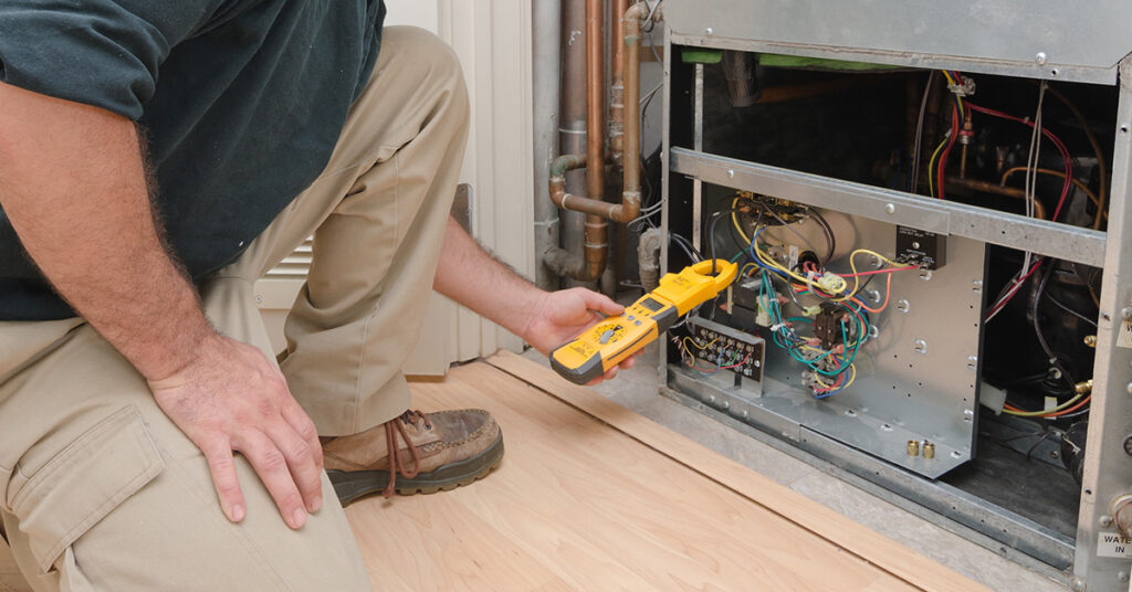HVAC Technician Performing a Power Diagnostic