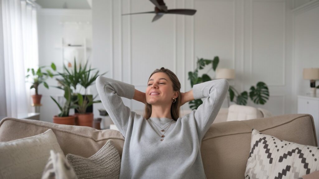 image of a woman relaxing